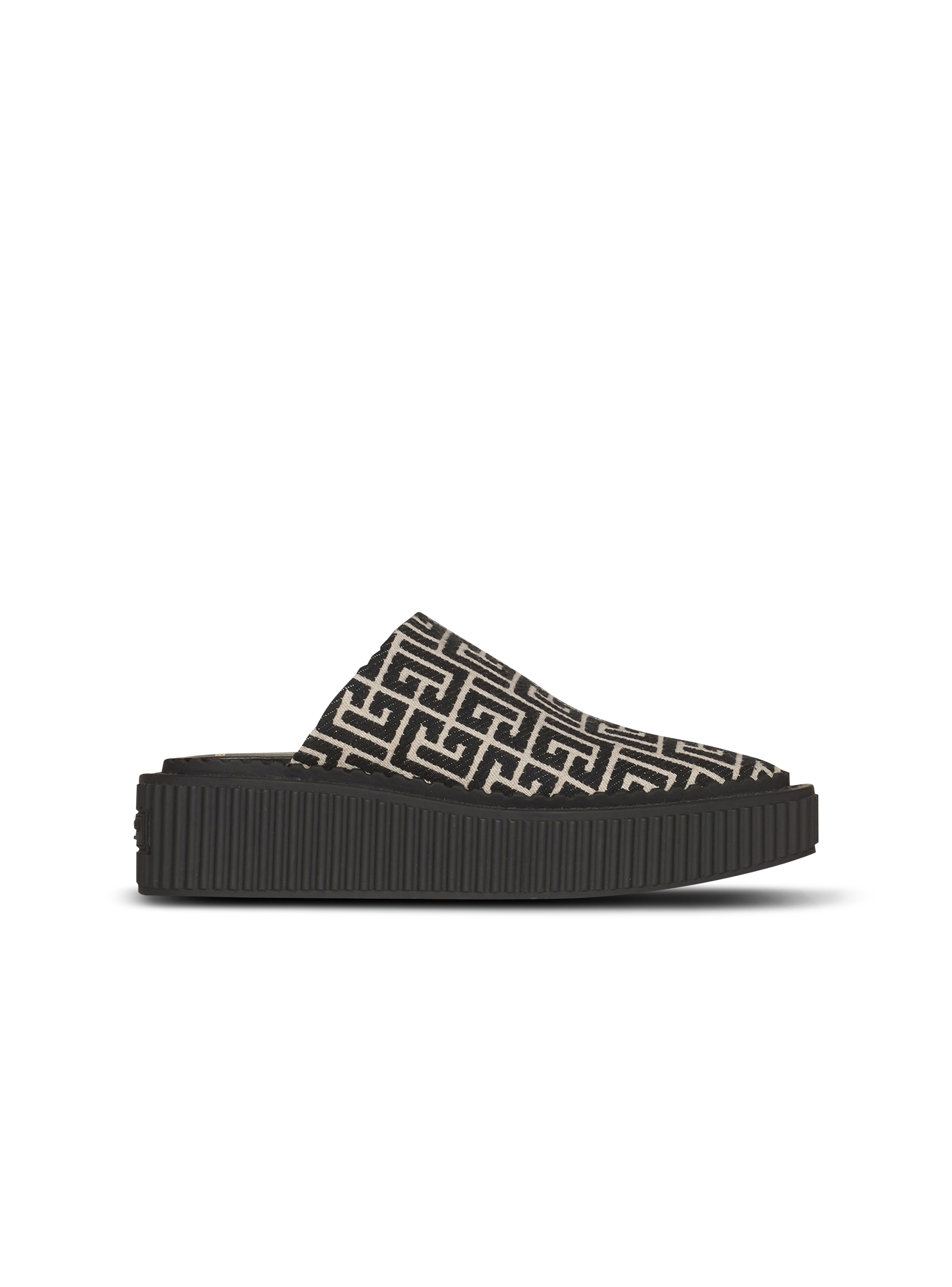 Uda双色穆勒鞋，饰有Balmain交织字母, black