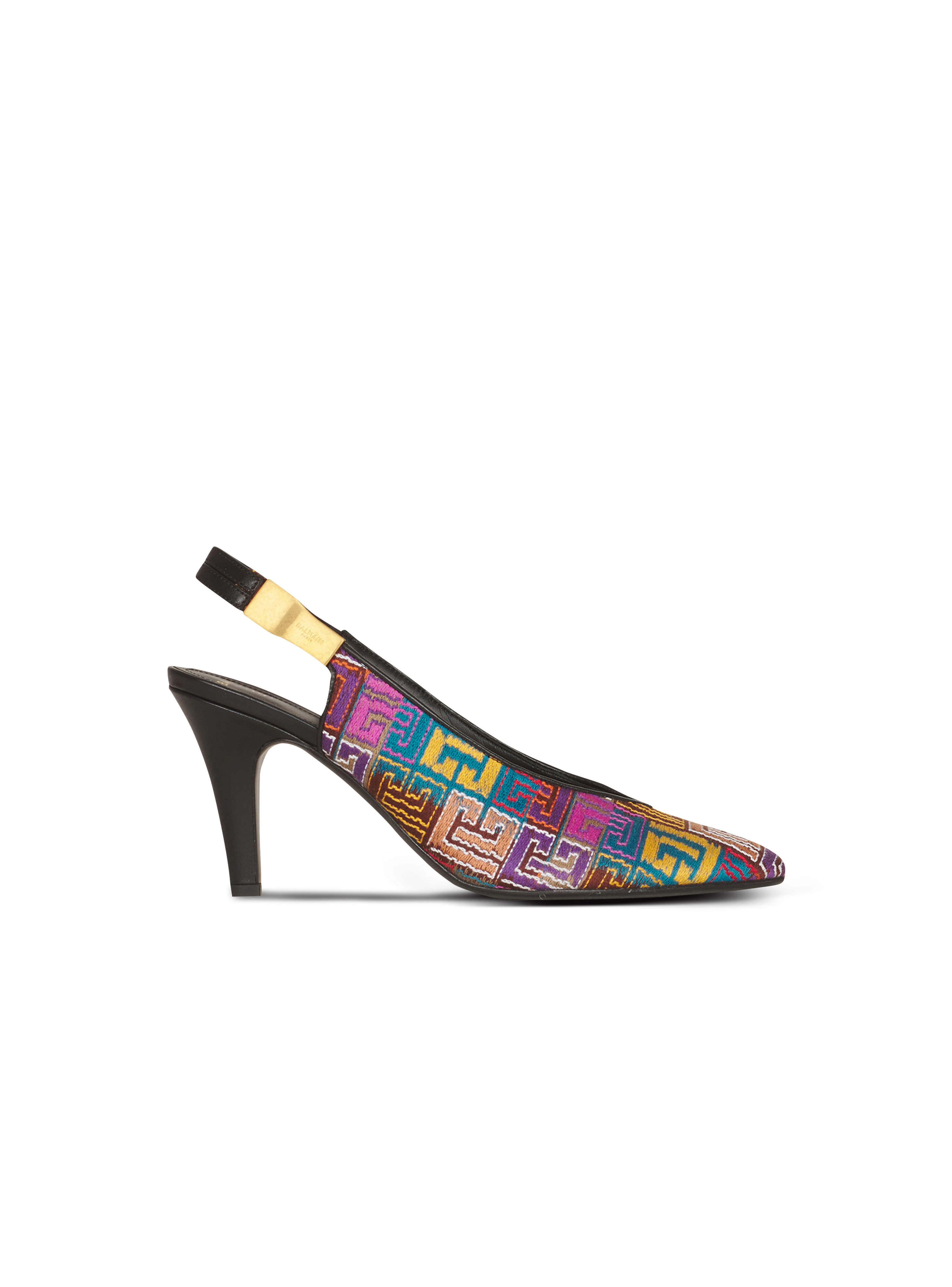 Balmain 品牌字母装饰彩色针尖 TARA 高跟鞋, multicolor