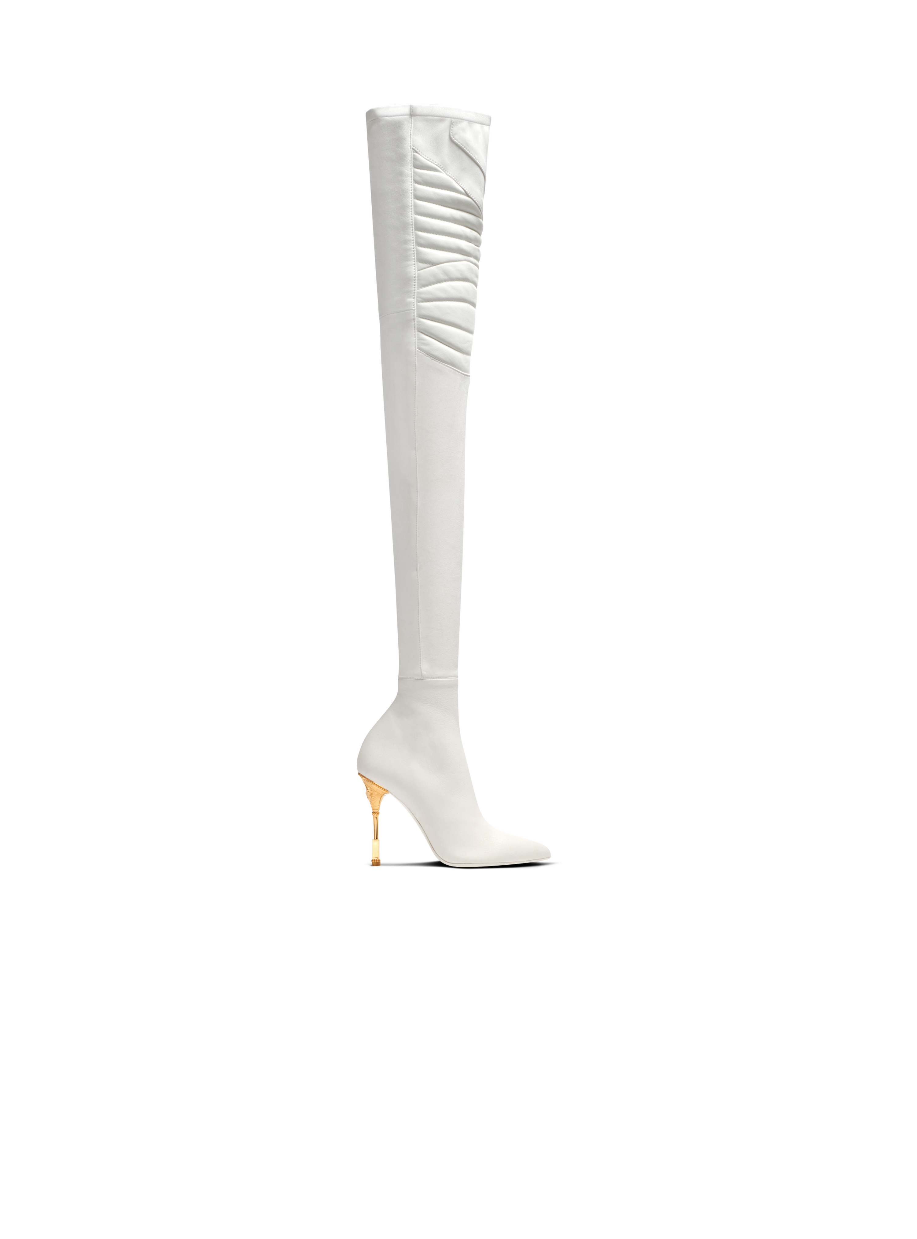 Moneta皮革高筒靴, white