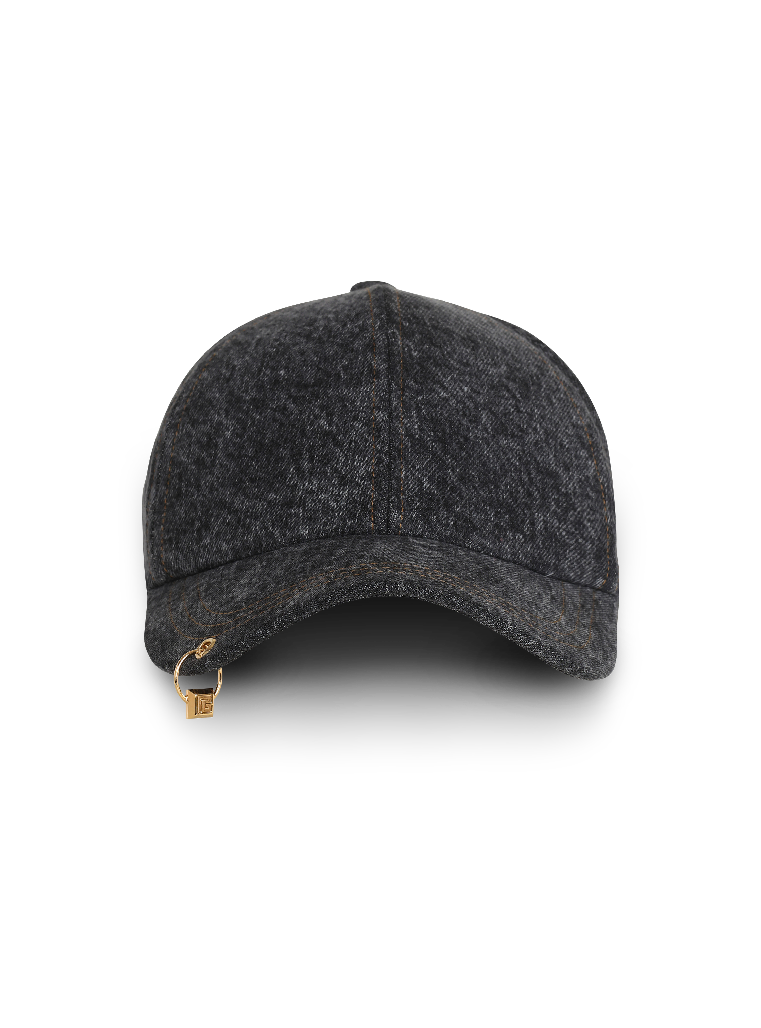 Denim cap with PB pendant, grey