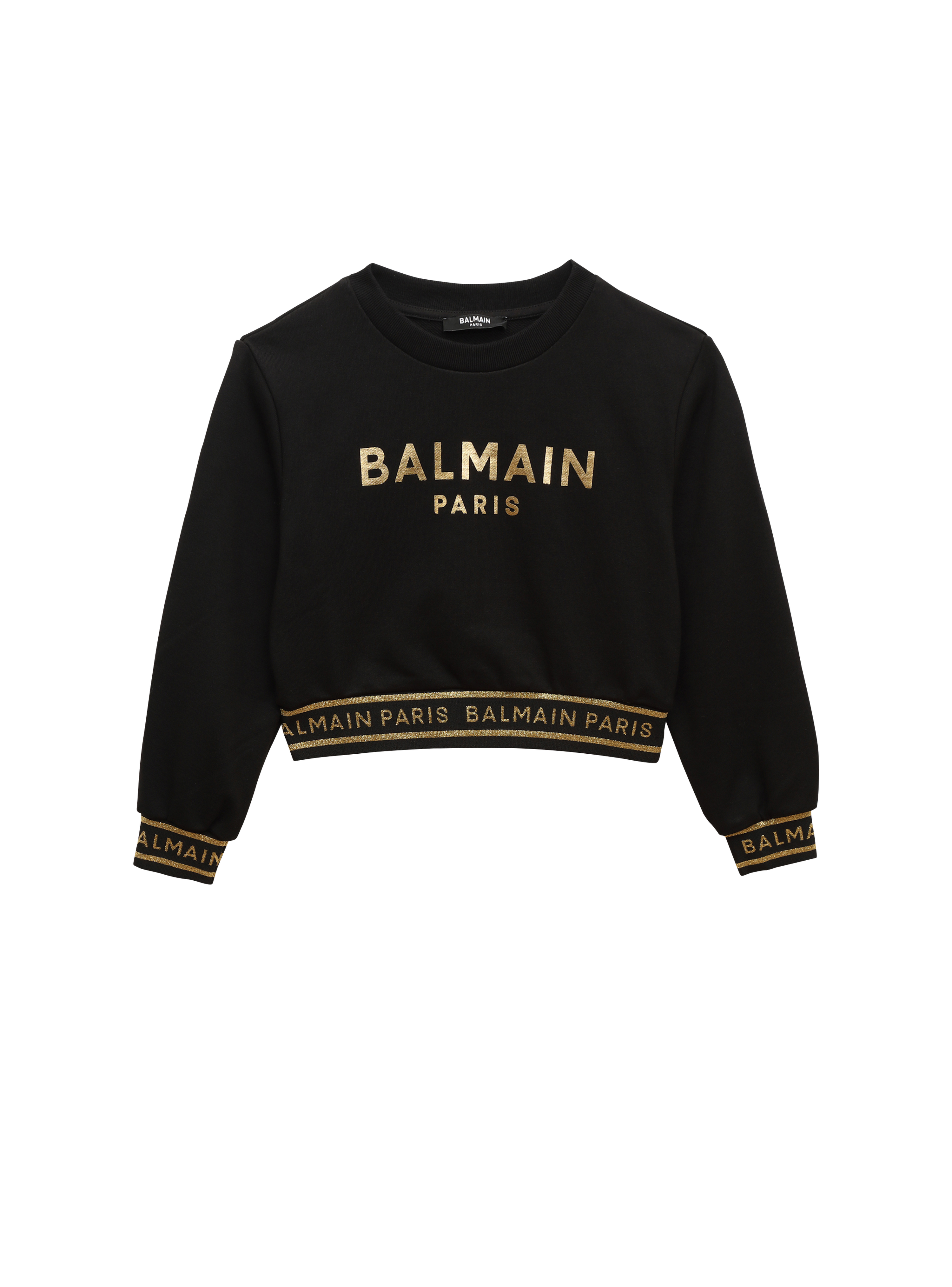 Cotton Balmain logo sweatshirt, black