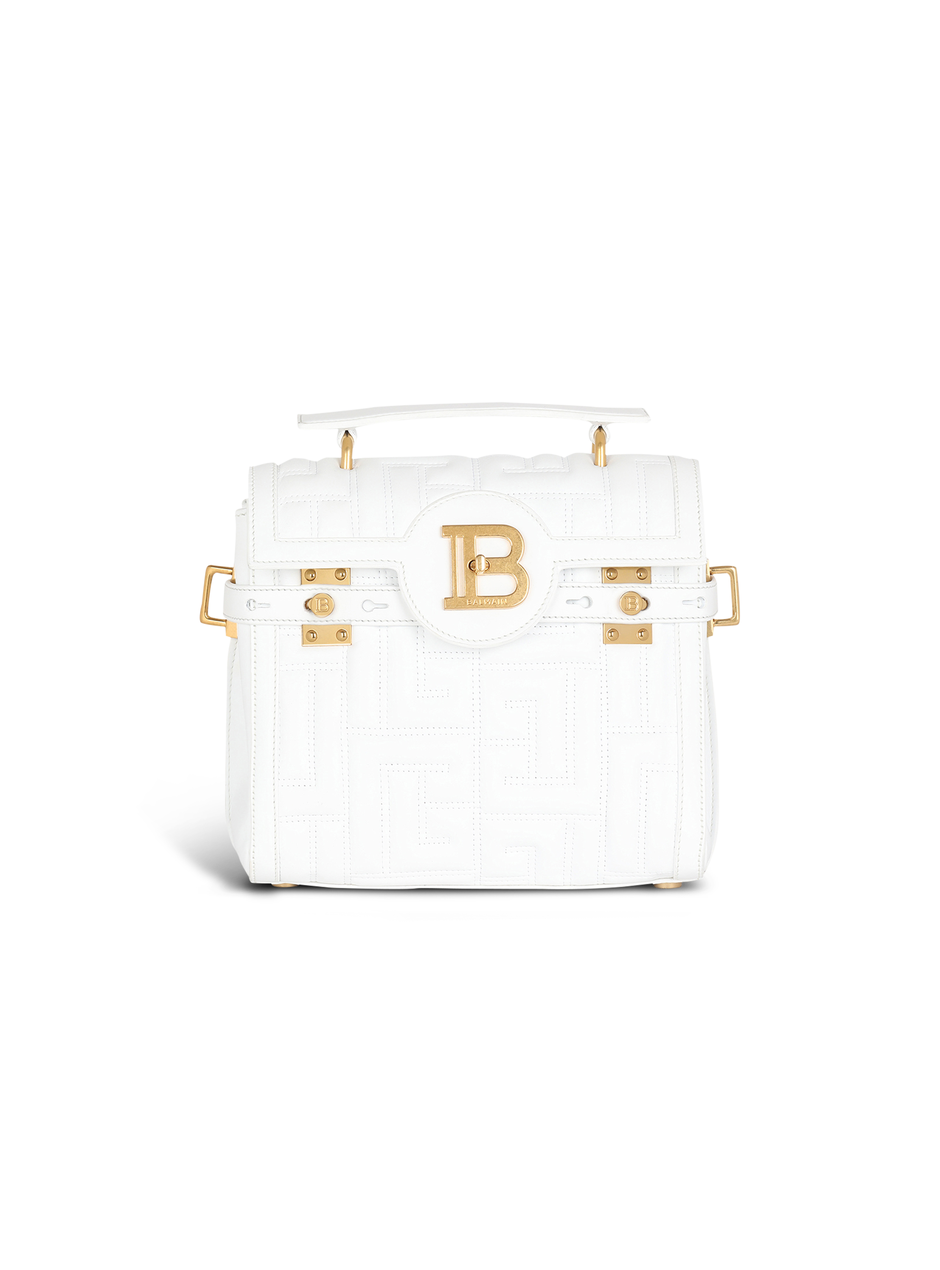 B-Buzz 23 绗缝皮革包袋, white